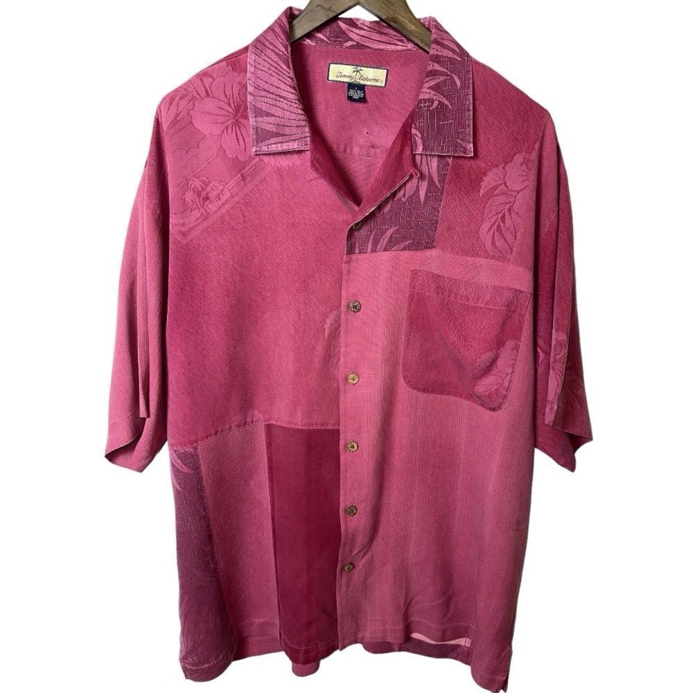 Tommy Bahama Shirt Mens Size L Vintage Hawaiian Camp Silk
